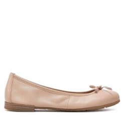 Baleriny Marco Tozzi. Brązowe baleriny damskie Marco Tozzi, bez wzorów, bez obcasa. Za 179.99 zł.