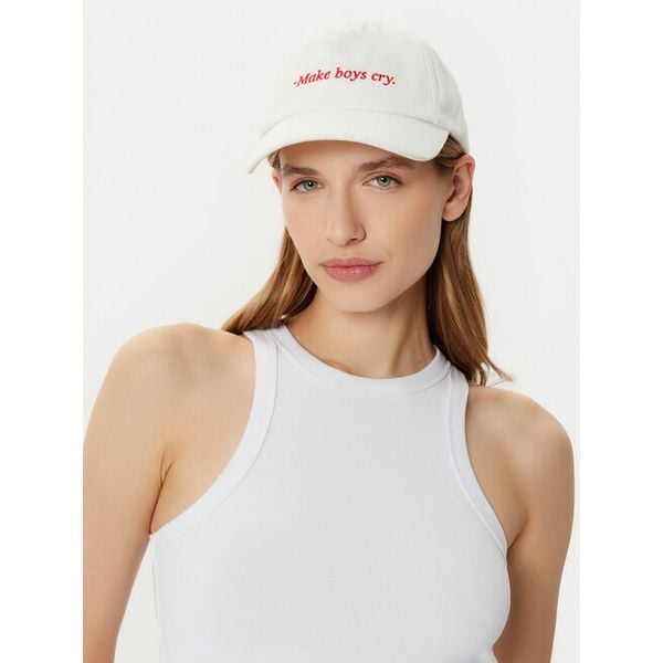 Czapka z daszkiem HUGO. Białe czapki z daszkiem damskie Hugo, bez wzorów. Za 119.99 zł.