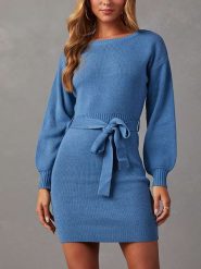 Milan Kiss Sukienka dzianinowa w kolorze niebieskim rozmiar: M. Niebieskie sukienki damskie Milan Kiss, m, bez wzorów, z dzianiny, bez kołnierzyka, bez ramiączek, mini. Za 165.99 zł.