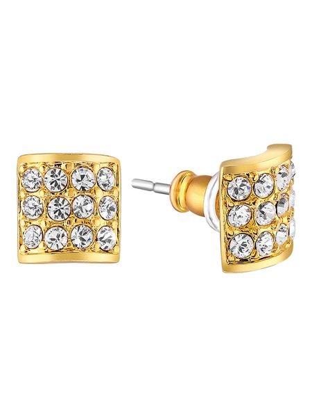 MENTHE À L'O Pozłacane kolczyki-wkrętki z kryształami rozmiar: onesize. Żółte kolczyki damskie MENTHE À L'O, z kryształem, metalowe. Za 139.54 zł.