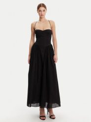 BARDOT Sukienka wieczorowa 59786DB Czarny Regular Fit. Czarne sukienki damskie BARDOT, bez wzorów, z bawełny, wizytowe, bez kołnierzyka, bez ramiączek. Za 459.99 zł.