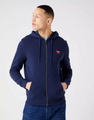 WRANGLER ZIP THRU HOODIE MĘSKA BLUZA KAPTUR LOGO 112320253. Białe bluzy z kapturem męskie Wrangler, m, z bawełny. Za 189.99 zł.