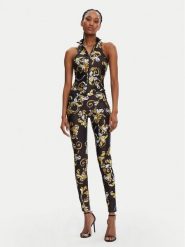 Versace Jeans Couture Kombinezon 78HAN003 Czarny Slim Fit. Czarne kombinezony damskie Versace Jeans Couture, bez wzorów, z jeansu, bez kołnierzyka, bez ramiączek. Za 849.99 zł.
