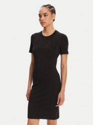 Versace Jeans Couture Sukienka codzienna 78HAOS04 Czarny Slim Fit. Czarne sukienki damskie Versace Jeans Couture, na co dzień, xs, bez wzorów, z bawełny, bez kołnierzyka, bez ramiączek, proste. Za 619.99 zł.