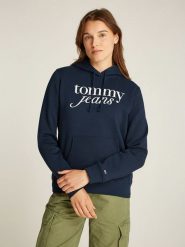TOMMY JEANS Bluza w kolorze granatowym rozmiar: XS. Niebieskie bluzy z kapturem damskie Tommy Jeans, xs, z bawełny. Za 219.60 zł.