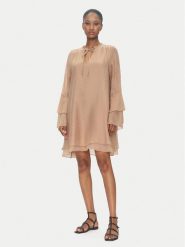 ViCOLO Sukienka letnia TD0753 Beżowy Regular Fit. Brązowe sukienki damskie ViCOLO, na lato, s, bez wzorów, z syntetyku, bez kołnierzyka, bez ramiączek. Za 339.99 zł.