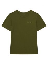 Calvin Klein Jeans T-Shirt Minimal Logo IB0IB02608 Zielony Regular Fit. Zielone t-shirty chłopięce Calvin Klein Jeans, bez wzorów, z bawełny, bez ramiączek. Za 109.99 zł.