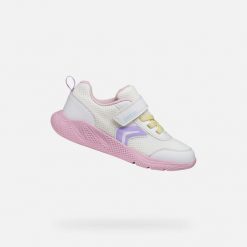 Buty GEOX J SPRINTYE GIRL Biały. Białe obuwie treningowe damskie Geox, na fitness i siłownię. Za 229.90 zł.