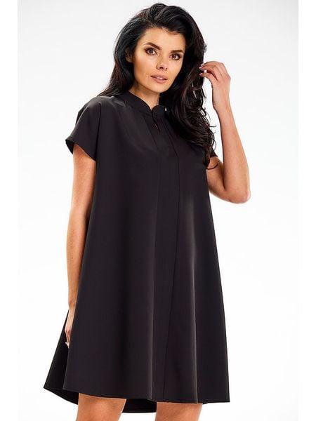 Awama Sukienka w kolorze czarnym rozmiar: L/XL. Czarne sukienki damskie Awama, l, bez wzorów, bez kołnierzyka, bez ramiączek, mini. Za 134.85 zł.