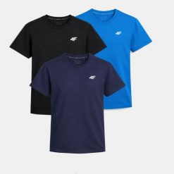 ZESTAW KOSZULEK MĘSKICH 4F KOMPLET 3 SZTUKI T-SHIRT L TTSHM3341. T-shirty męskie 4f, l, bez wzorów, z bawełny, bez kołnierzyka. Za 113.70 zł.