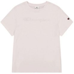 Damska Koszulka. Czerwone t-shirty damskie CHAMPION, bez wzorów, bez kołnierzyka. Za 131.99 zł.