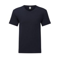 Koszulka Unisex Dla Dorosłych Z Dekoltem W Serek. Niebieskie bluzki damskie Fruit of the Loom, m, bez wzorów, bez kołnierzyka. Za 40.99 zł.