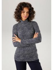 Aniston Koszulka w kolorze granatowo-białym rozmiar: 42. Niebieskie bluzki damskie Aniston, bez wzorów, bez kołnierzyka, bez ramiączek. Za 61.45 zł.