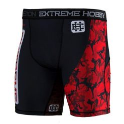 Spodenki Vale Tudo do MMA męskie EXTREME HOBBY RED WARRIOR. Czarne szorty męskie EXTREME HOBBY, z elastanu, bez kołnierzyka. Za 179.00 zł.