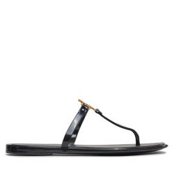 Japonki Tory Burch. Czarne klapki damskie Tory Burch, bez wzorów, bez obcasa. Za 519.99 zł.