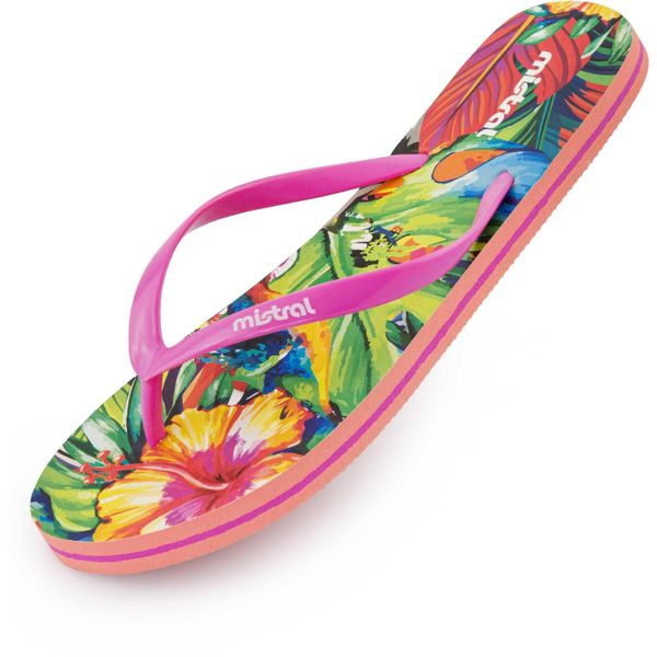 Japonki damskie Mistral Multiflower różowe, rozmiar 40. Czerwone klapki damskie Mistral, bez wzorów, bez obcasa. Za 128.99 zł.