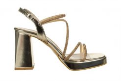 Sandały Bayla-187 296-1704 Gold 187233, Złoty, Skóra ekologiczna - 37. Żółte sandały damskie Bayla, bez wzorów, z materiału, bez obcasa, na platformie. W wyprzedaży za 224.10 zł.