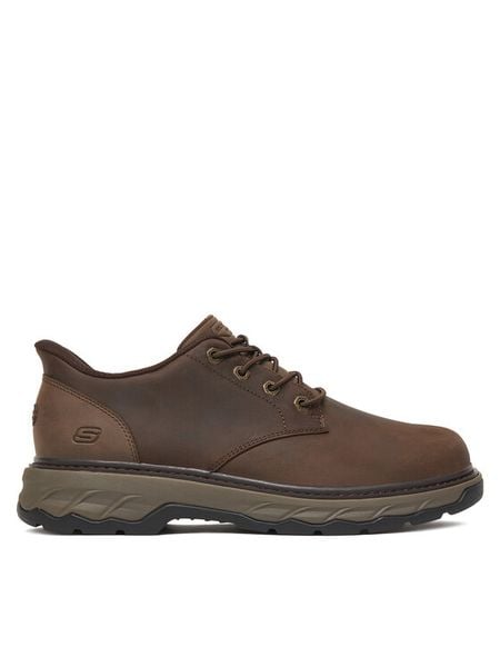 Skechers Półbuty Lockett 205307 COC Brązowy. Brązowe półbuty męskie Skechers, ze skóry, bez zapięcia. Za 359.99 zł.