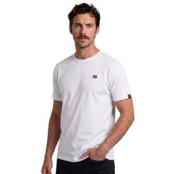 Koszulka turystyczna męska z krótkim rękawem. Zielone t-shirty sportowe męskie Aulp, m, z bawełny, bez ramiączek, trekkingowe. Za 134.40 zł.
