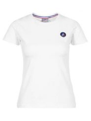 Peak Mountain Koszulka w kolorze białym rozmiar: XL. Białe bluzki damskie Peak Mountain, xl, bez wzorów, z bawełny, bez kołnierzyka, bez ramiączek. Za 56.99 zł.