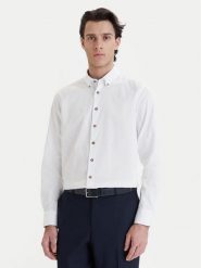 Bugatti Koszula 9350-78500C Biały Modern Fit. Białe koszule męskie Bugatti, l, bez wzorów, z bawełny, bez kołnierzyka, bez ramiączek. Za 339.99 zł.