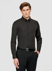 PAKO LORENTE – Czarna koszula męska z wełną. Czarne koszule męskie Pako Lorente, m, bez wzorów, z poliesteru, bez kołnierzyka, bez ramiączek. Za 299.99 zł.