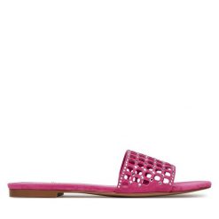 Klapki Eva Minge. Czerwone klapki damskie Eva Minge, bez wzorów, bez obcasa. Za 349.99 zł.