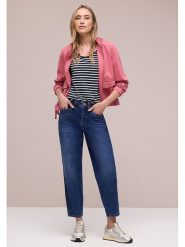 Street One Koszulka w kolorze granatowo-białym rozmiar: 38. Niebieskie t-shirty damskie Street One, bez wzorów, bez kołnierzyka. Za 88.02 zł.