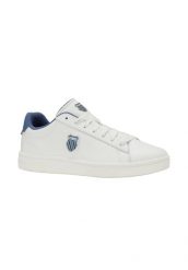 Buty K-Swiss COURT SHIELD II (04412-124-M). Białe buty trekkingowe męskie K-Swiss, ze skóry, bez zapięcia, na fitness i siłownię. Za 169.00 zł.