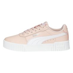 Buty trampki damskie sportowe Puma Carina 2.0. Białe trampki i tenisówki damskie Puma, bez wzorów, z materiału. Za 234.00 zł.