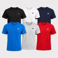 KOMPLET KOSZULEK MĘSKICH 4F ZESTAW 6PAK T-SHIRT XXL TTSHM3341. T-shirty męskie 4f, m, bez wzorów, z bawełny, bez kołnierzyka. Za 299.94 zł.