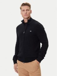 Gant Kardigan 8030263 Czarny Regular Fit. Czarne kardigany męskie Gant, l, bez wzorów, z bawełny, bez kołnierzyka. Za 579.99 zł.