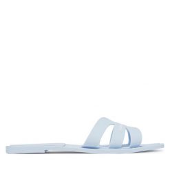 Klapki KARL LAGERFELD. Niebieskie klapki damskie Karl Lagerfeld, bez wzorów, bez obcasa. Za 239.99 zł.