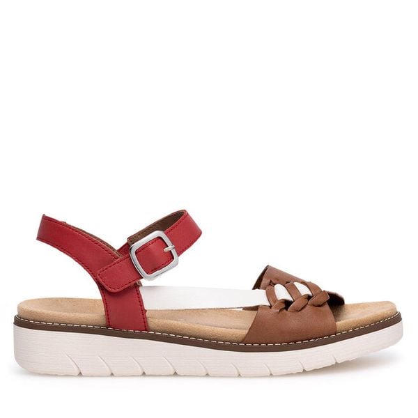 Sandały Remonte. Brązowe sandały damskie Remonte, bez wzorów, bez obcasa, na płaskiej podeszwie. Za 289.99 zł.