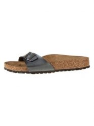 Birkenstock Klapki w kolorze czarnym rozmiar: 38. Szare klapki damskie Birkenstock, bez wzorów, bez obcasa. Za 284.15 zł.