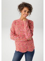 Aniston Sweter w kolorze różowo-zielonym rozmiar: 46. Różowe swetry klasyczne damskie Aniston, ze splotem, bez kołnierzyka. Za 56.53 zł.