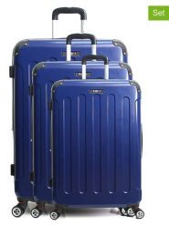 BlueStar 3-częściowy zestaw "Tunis" w kolorze niebieskim rozmiar: onesize. Niebieskie walizki Bluestar, bez wzorów, z materiału. Za 565.99 zł.