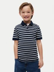 Tommy Hilfiger Polo KB0KB09103 Granatowy Regular Fit. Niebieskie t-shirty chłopięce Tommy Hilfiger, bez wzorów, z bawełny, bez ramiączek. Za 229.99 zł.