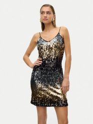 Vero Moda Sukienka koktajlowa Ria 10317316 Czarny Regular Fit. Czarne sukienki damskie Vero Moda, xs, bez wzorów, z syntetyku, wizytowe, bez kołnierzyka, bez ramiączek. Za 139.99 zł.