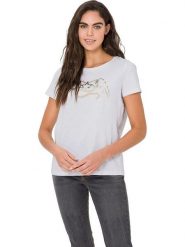 Heine Koszulka w kolorze kremowym rozmiar: 50. Brązowe bluzki damskie Heine, bez wzorów, z bawełny, bez kołnierzyka. Za 32.67 zł.