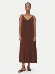 ViCOLO Sukienka letnia TD0758 Brązowy Regular Fit. Brązowe sukienki damskie ViCOLO, na lato, m, bez wzorów, z wiskozy, bez kołnierzyka, bez ramiączek. Za 259.99 zł.