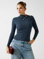 Guess Sweter W6RR07 Z2YK2 Niebieski Regular Fit. Niebieskie swetry klasyczne damskie Guess, xs, z wiskozy, bez kołnierzyka. Za 395.00 zł.