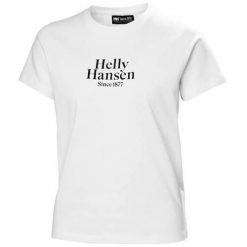 Koszulka sportowa damska Helly Hansen Core Graphic. Białe bluzki sportowe damskie Helly Hansen, m, bez wzorów, z bawełny, bez ramiączek. Za 212.00 zł.