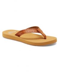 Japonki damskie ROXY Porto Motif. Brązowe klapki damskie Roxy, bez wzorów, z materiału, bez obcasa. Za 99.99 zł.