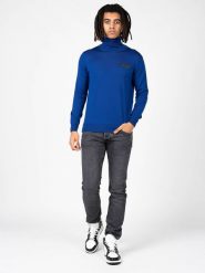 Plein Sport Sweter | MDPS90581 | Mężczyzna | Niebieski. Niebieskie swetry męskie Plein Sport, m, bez wzorów, z wełny, bez kołnierzyka. W wyprzedaży za 439.00 zł.