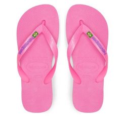 Japonki Havaianas. Czerwone klapki damskie Havaianas, bez wzorów, bez obcasa. Za 79.99 zł.