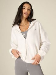 4F Bluza loose z kapturem damska - biała S. Białe bluzy z kapturem damskie 4f, s, z dzianiny. Za 179.99 zł.