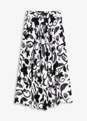 Spódnica maxi z lejącej wiskozy. Białe spódniczki damskie bonprix, bez wzorów, z wiskozy, maxi. Za 37.99 zł.
