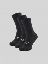 4F Skarpetki długie (3-pack) męskie - czarne 43-46. Czarne skarpetki męskie 4f, bez wzorów, z bawełny. Za 59.99 zł.