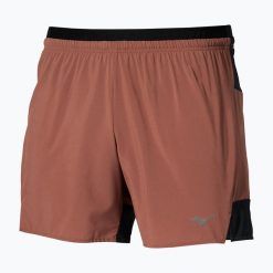 Spodenki do biegania męskie Mizuno Active Alpha 2in1 5.5. Brązowe szorty męskie Mizuno, bez wzorów, sportowe. Za 249.99 zł.